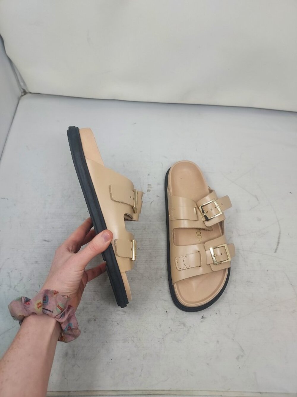 Birkenstock WOMENS St Barths Beige Leather Sandal